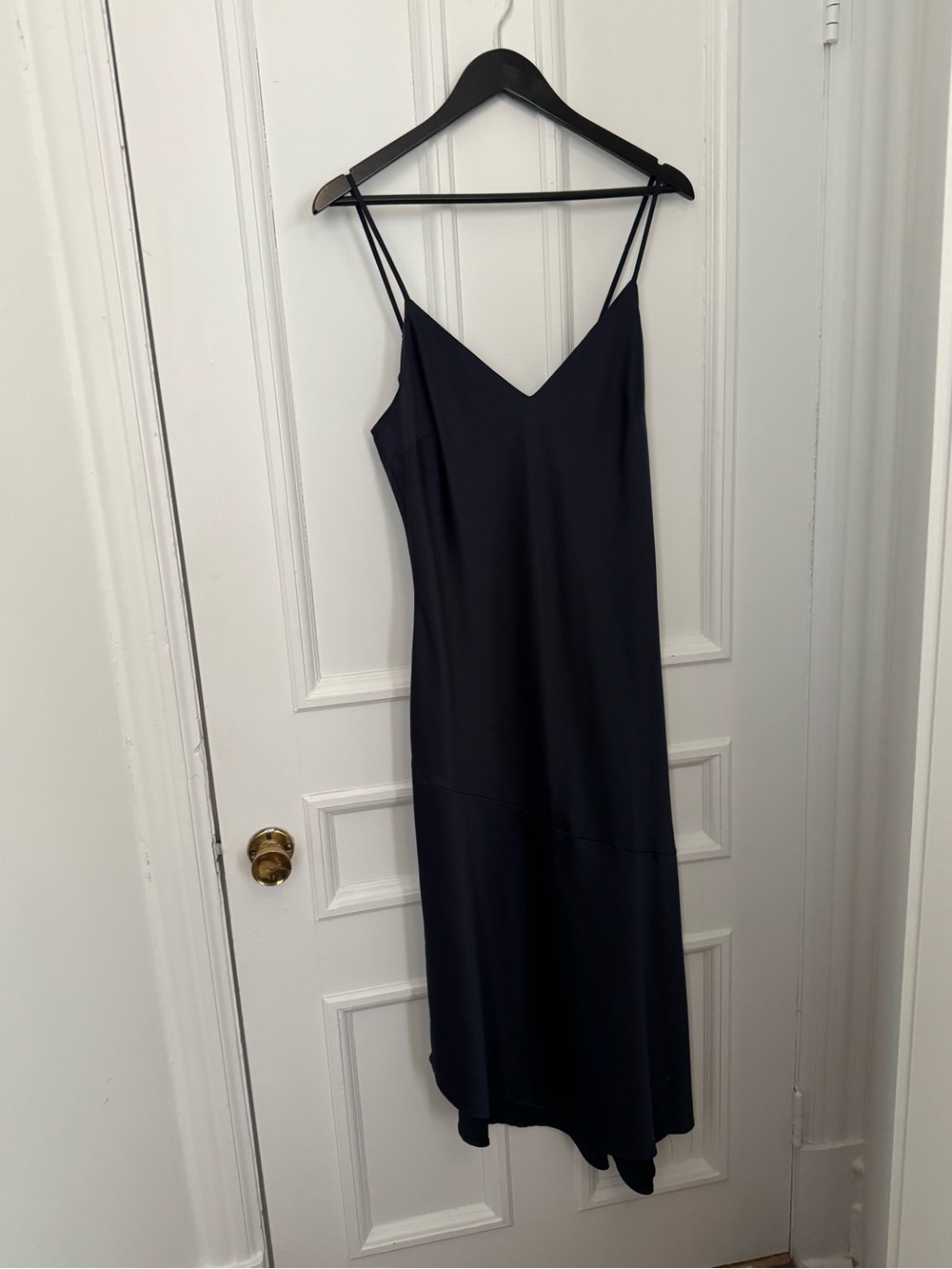 Dynamite Navy Satin Midi Dress